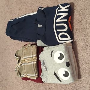 Kids Matching Set with Graphic Sweatshirt and Plaid Shirt